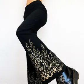 90s Black Flame Pants (S/M)