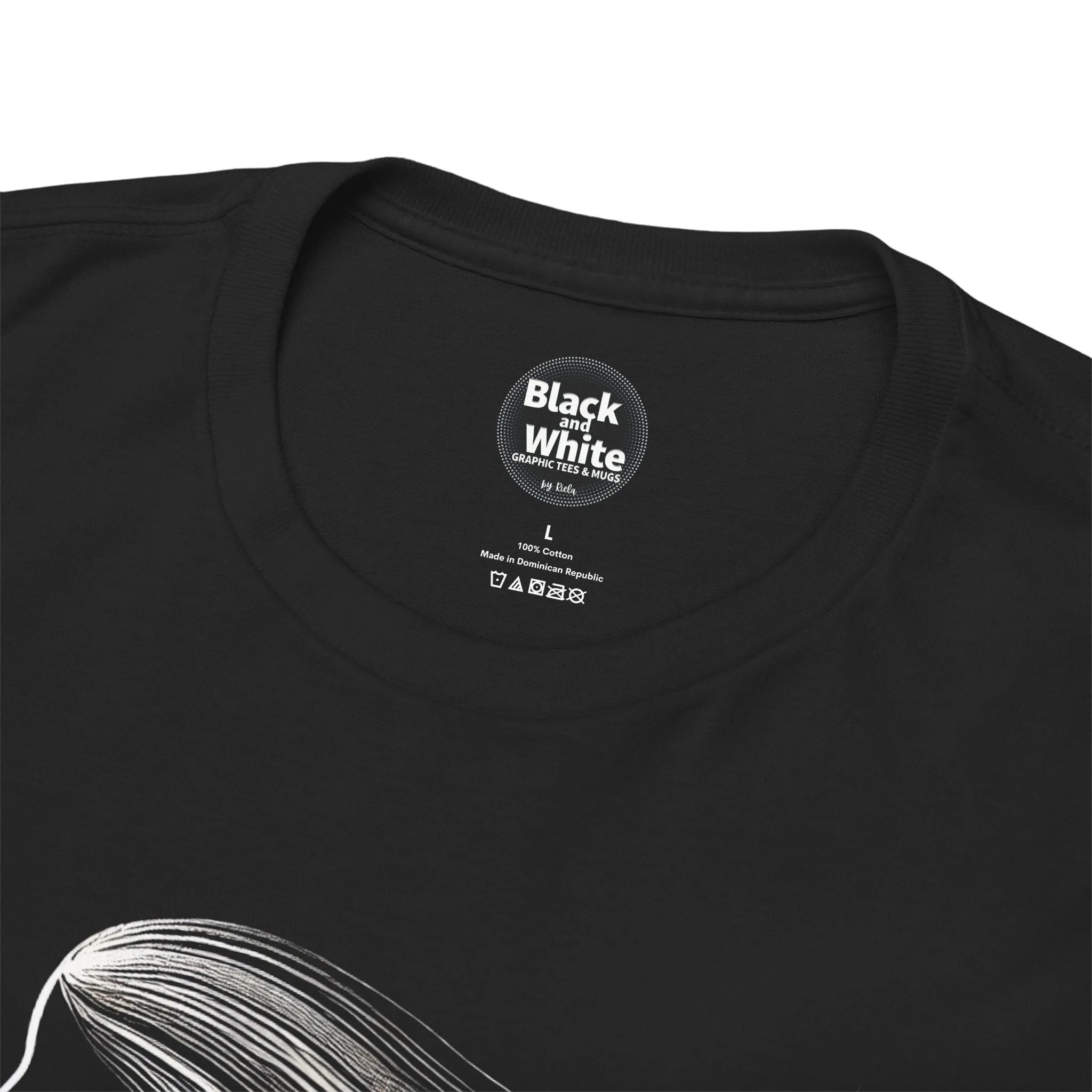 Black Graphic Tee | Floral Spring Breeze Unisex Heavy Cotton Shirt | Minimalist Feminine Art Tee | Botanical Nature-Inspired T-Shirt