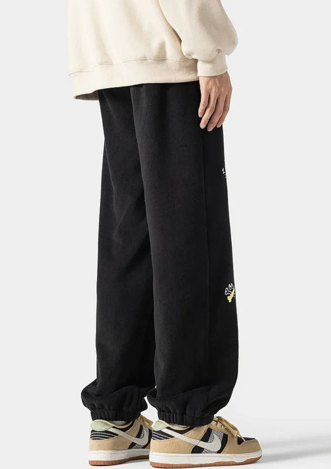Cartoon Embroidery Drawstring Pants