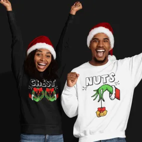 Chest Nuts Couples Matching Shirts, Funny Christmas Matching Shirts, Holiday Sweatshirt, Cute Christmas Shirt, Couple Sweater, Family Tee