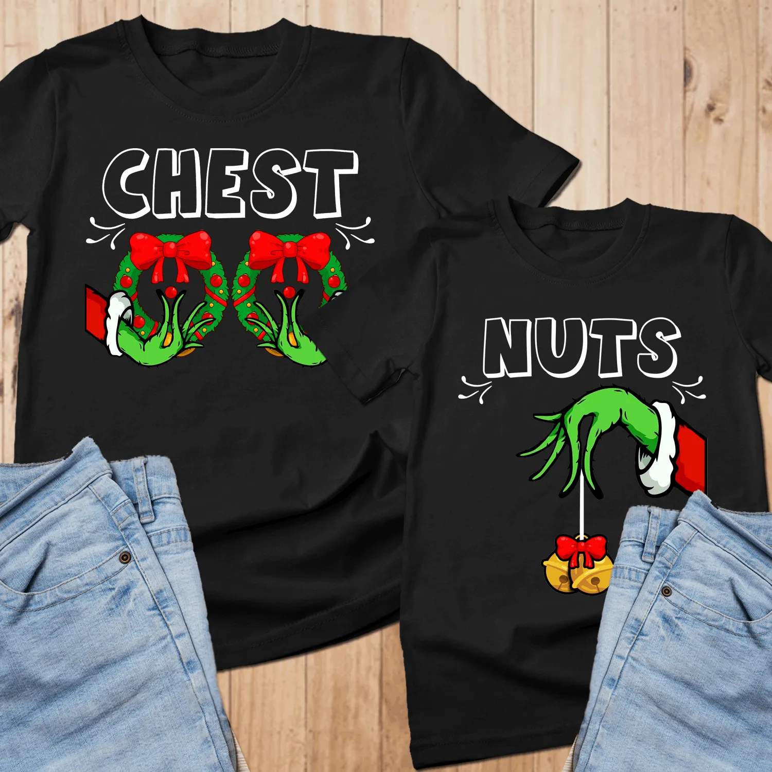 Chest Nuts Couples Matching Shirts, Funny Christmas Matching Shirts, Holiday Sweatshirt, Cute Christmas Shirt, Couple Sweater, Family Tee