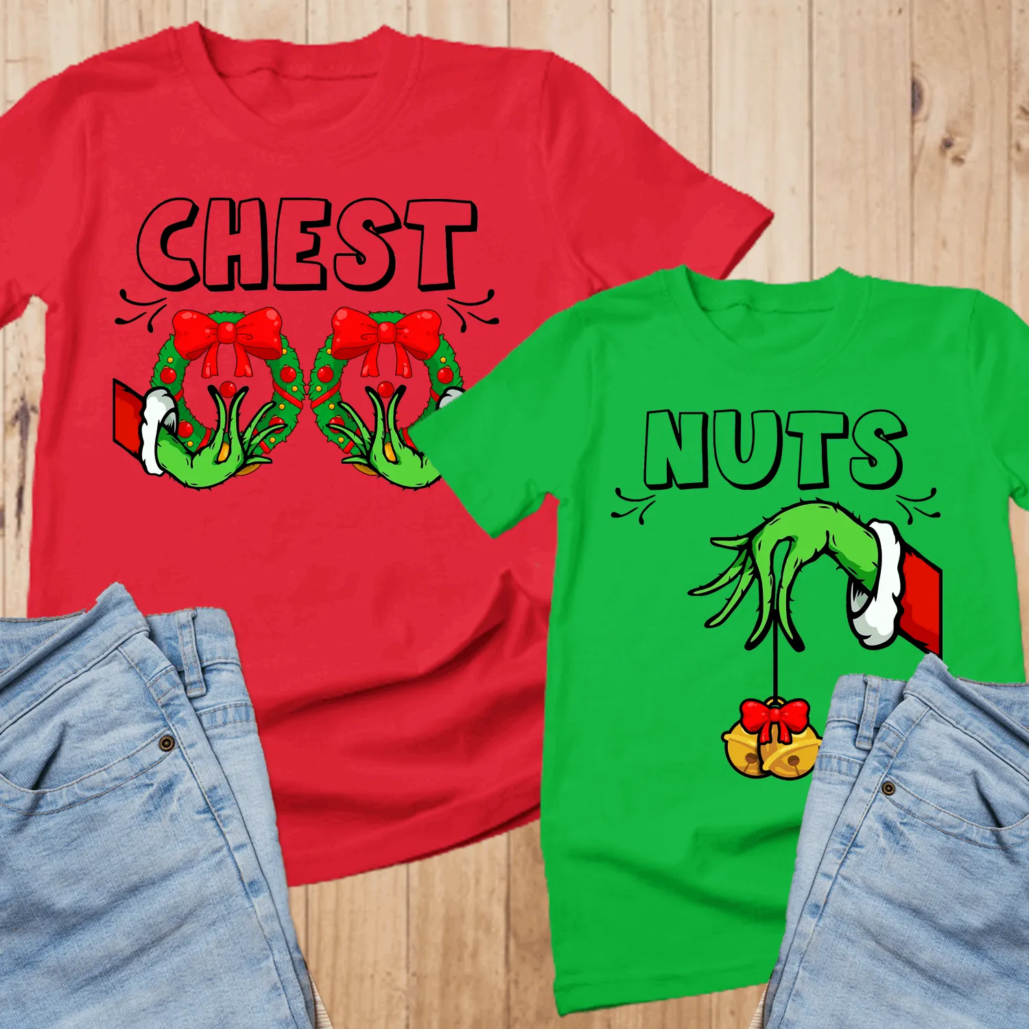 Chest Nuts Couples Matching Shirts, Funny Christmas Matching Shirts, Holiday Sweatshirt, Cute Christmas Shirt, Couple Sweater, Family Tee