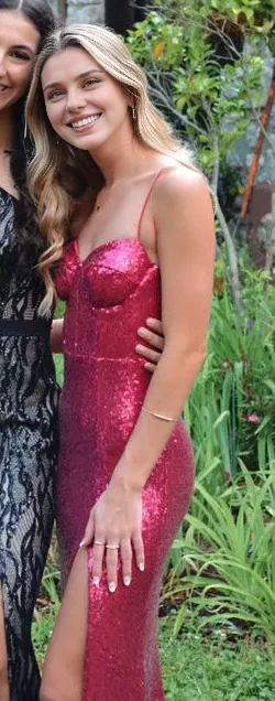 Elegant Dresses Gowns Evening Dresses Spaghetti Straps Pink Sequin Long Prom Dresses Evening Party Dress