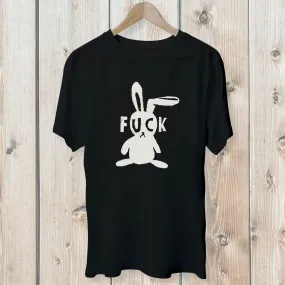 F**K Bunny tee shirt, hand painted