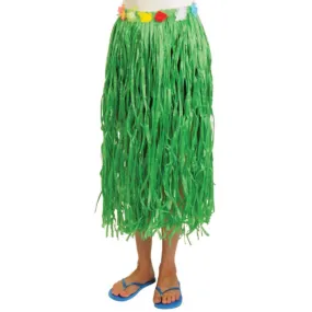 Green Hula Skirt with Flowers