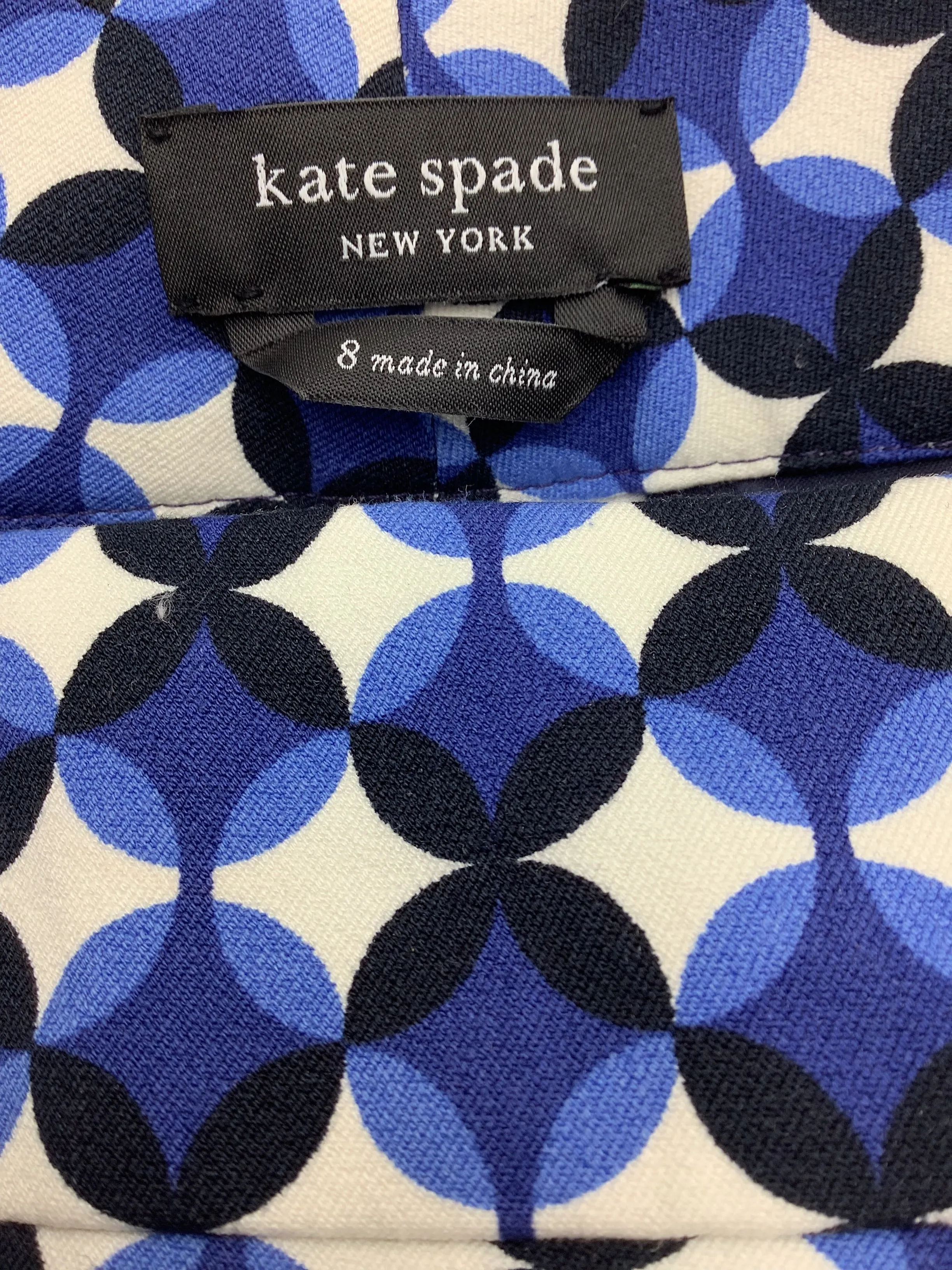 Kate Spade New York Pant Blue Tile Printed Size: 8