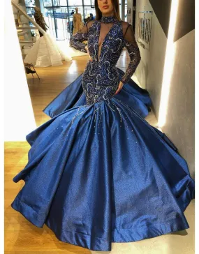 Luxury Evening Gown Royal Blue Dress