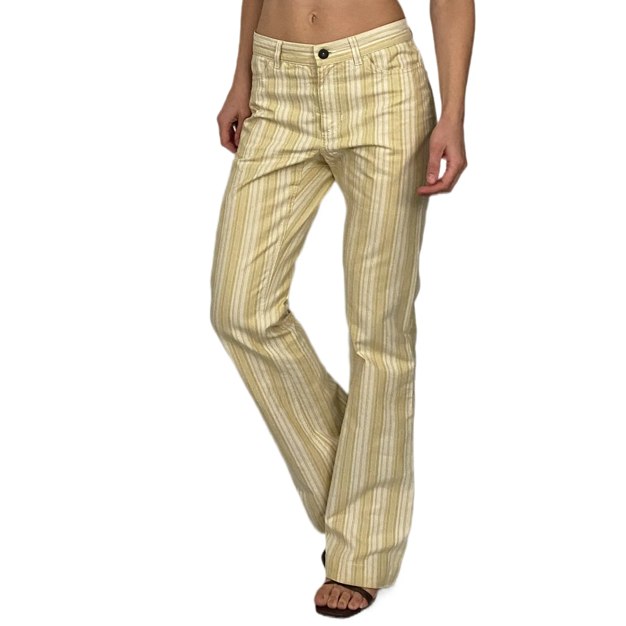Max Mara Buttercream Striped Flares (S)