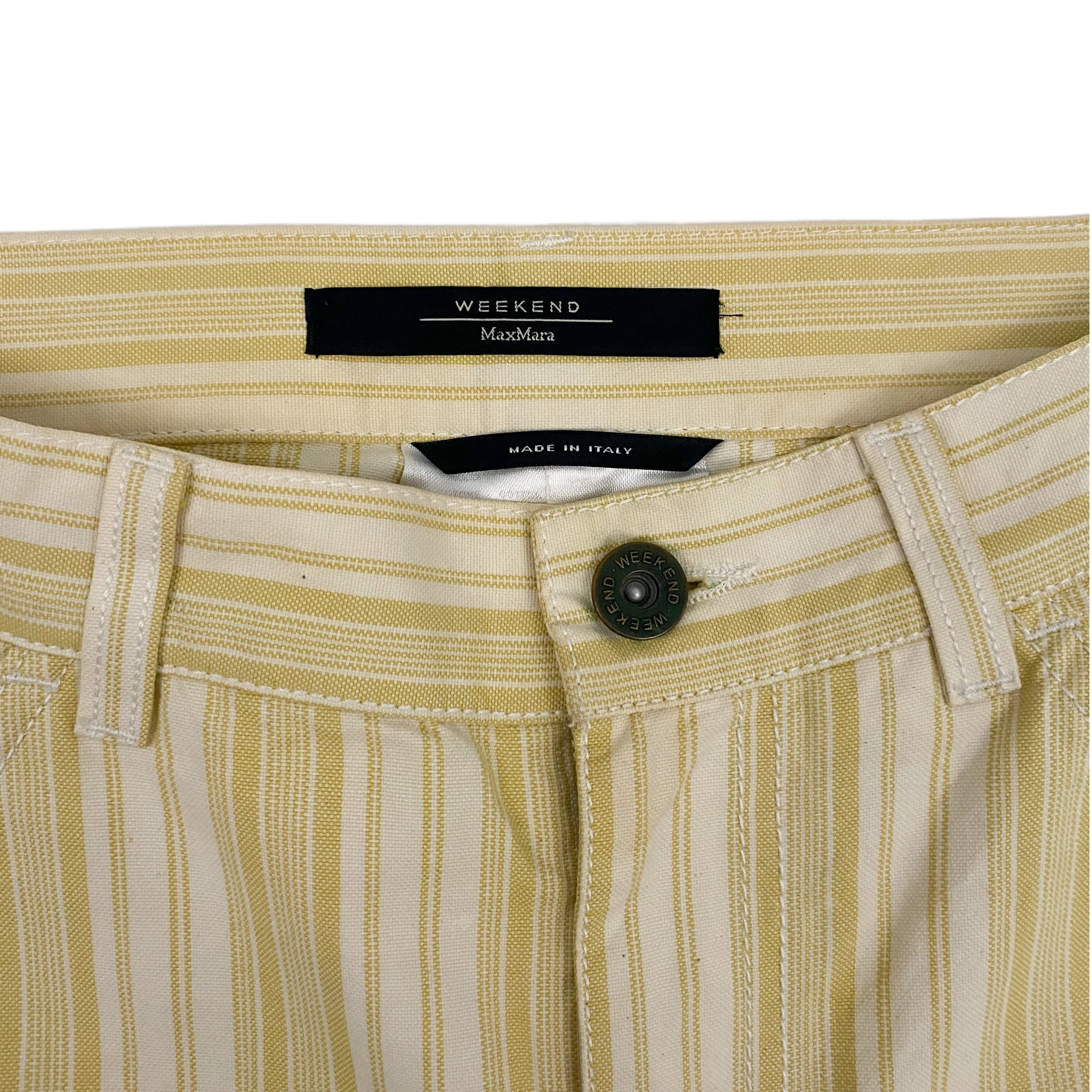Max Mara Buttercream Striped Flares (S)
