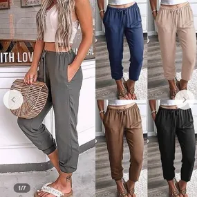 Summer Plus Size Elastic Casual Pegged Pants