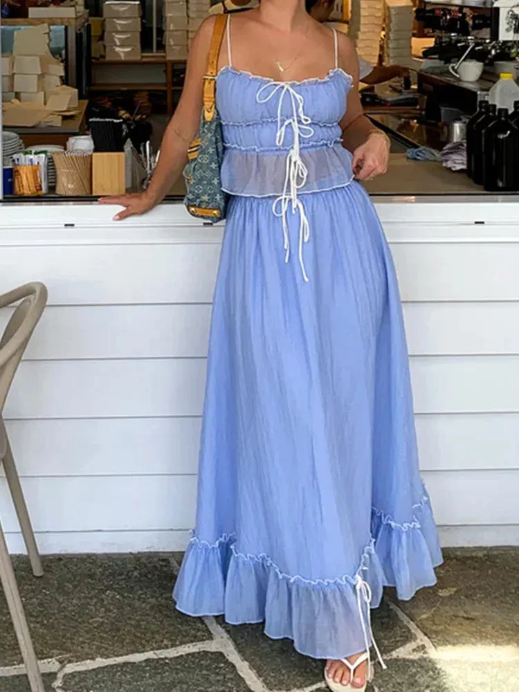 Tops   Ruffle Long Skirts