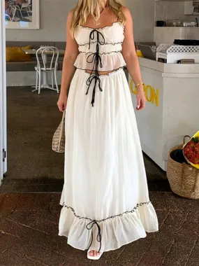 Tops   Ruffle Long Skirts